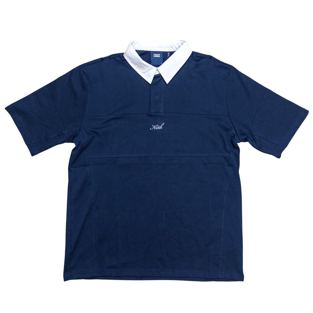 KITH Men’s Embroidered Patchwork Polo Navy Blue M